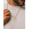 U7 Pendant Mens Hip Hop Jewelry Platinum/18K Gold Plated Lab Diamond Letter Necklaces Custom Number Chain Intials Name Necklaces(Letter Z)
