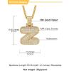 U7 Pendant Mens Hip Hop Jewelry Platinum/18K Gold Plated Lab Diamond Letter Necklaces Custom Number Chain Intials Name Necklaces(Letter Z)