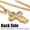 U7 Russian Orthodox Cross Pendant/Praying Hands/Ichthys Sign for Men Women Stainless Steel 18K Gold Plated Jesus Pendant Christian Religious Necklaces, Length 22″ Silver Black Gold(01 Orthodox Cross/Gold)