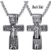 U7 Russian Orthodox Cross Pendant/Praying Hands/Ichthys Sign for Men Women Stainless Steel 18K Gold Plated Jesus Pendant Christian Religious Necklaces, Length 22″ Silver Black Gold(J:Church Crucifix Stainless)