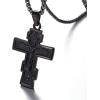 U7 Russian Orthodox Cross Pendant/Praying Hands/Ichthys Sign for Men Women Stainless Steel 18K Gold Plated Jesus Pendant Christian Religious Necklaces, Length 22″ Silver Black Gold(01 Orthodox Cross/Retro Black)