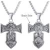 U7 Russian Orthodox Cross Pendant/Praying Hands/Ichthys Sign for Men Women Stainless Steel 18K Gold Plated Jesus Pendant Christian Religious Necklaces, Length 22″ Silver Black Gold(02 Orthodox Cross/Steel)