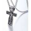 U7 Russian Orthodox Cross Pendant/Praying Hands/Ichthys Sign for Men Women Stainless Steel 18K Gold Plated Jesus Pendant Christian Religious Necklaces, Length 22″ Silver Black Gold(J:Church Crucifix Stainless)