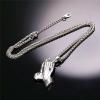 U7 Russian Orthodox Cross Pendant/Praying Hands/Ichthys Sign for Men Women Stainless Steel 18K Gold Plated Jesus Pendant Christian Religious Necklaces, Length 22″ Silver Black Gold(05 Praying Hands/Steel)