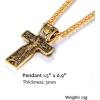 U7 Russian Orthodox Cross Pendant/Praying Hands/Ichthys Sign for Men Women Stainless Steel 18K Gold Plated Jesus Pendant Christian Religious Necklaces, Length 22″ Silver Black Gold(J:Church Crucifix Gold)