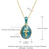 U7 Russian Orthodox Cross Pendant/Praying Hands/Ichthys Sign for Men Women Stainless Steel 18K Gold Plated Jesus Pendant Christian Religious Necklaces, Length 22″ Silver Black Gold(03 Blue Orthodox Egg)