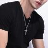 U7 Russian Orthodox Cross Pendant/Praying Hands/Ichthys Sign for Men Women Stainless Steel 18K Gold Plated Jesus Pendant Christian Religious Necklaces, Length 22″ Silver Black Gold(09 St. Benedict Medal Crucifix/Steel)