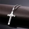 U7 Russian Orthodox Cross Pendant/Praying Hands/Ichthys Sign for Men Women Stainless Steel 18K Gold Plated Jesus Pendant Christian Religious Necklaces, Length 22″ Silver Black Gold(09 St. Benedict Medal Crucifix/Steel)