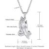 U7 Russian Orthodox Cross Pendant/Praying Hands/Ichthys Sign for Men Women Stainless Steel 18K Gold Plated Jesus Pendant Christian Religious Necklaces, Length 22″ Silver Black Gold(06 Iced Praying Hands/Platinum)
