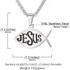 U7 Russian Orthodox Cross Pendant/Praying Hands/Ichthys Sign for Men Women Stainless Steel 18K Gold Plated Jesus Pendant Christian Religious Necklaces, Length 22″ Silver Black Gold(06 Christian Fish/Black)
