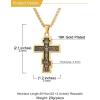 U7 Russian Orthodox Cross Pendant/Praying Hands/Ichthys Sign for Men Women Stainless Steel 18K Gold Plated Jesus Pendant Christian Religious Necklaces, Length 22″ Silver Black Gold(01 Orthodox Cross/Gold)