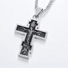 U7 Russian Orthodox Cross Pendant/Praying Hands/Ichthys Sign for Men Women Stainless Steel 18K Gold Plated Jesus Pendant Christian Religious Necklaces, Length 22″ Silver Black Gold(01 Orthodox Cross/Steel)