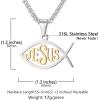 U7 Russian Orthodox Cross Pendant/Praying Hands/Ichthys Sign for Men Women Stainless Steel 18K Gold Plated Jesus Pendant Christian Religious Necklaces, Length 22″ Silver Black Gold(06 Christian Fish/Gold)