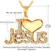 U7 Russian Orthodox Cross Pendant/Praying Hands/Ichthys Sign for Men Women Stainless Steel 18K Gold Plated Jesus Pendant Christian Religious Necklaces, Length 22″ Silver Black Gold(gold)