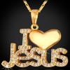 U7 Russian Orthodox Cross Pendant/Praying Hands/Ichthys Sign for Men Women Stainless Steel 18K Gold Plated Jesus Pendant Christian Religious Necklaces, Length 22″ Silver Black Gold(gold)