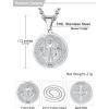 U7 Saint Benedict Medal Pendant Cross Christian Jewelry Stainless Steel Round Coin Cathoic Necklace with Personalized Text, Gift for Men Women