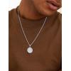 U7 Saint Benedict Medal Pendant Cross Christian Jewelry Stainless Steel Round Coin Cathoic Necklace with Personalized Text, Gift for Men Women