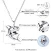 U7 Stainless Steel Shark Necklaces,18K Gold Plated Dolphin/Swordfish/Shark Pendant Necklace,Punk Mens Jewelry(1.Shark-Sterling Silver)