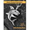 U7 Stainless Steel Shark Necklaces,18K Gold Plated Dolphin/Swordfish/Shark Pendant Necklace,Punk Mens Jewelry(1.Shark-Sterling Silver)