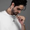 U7 Viking Celtic Kont Necklace Stainless Steel Irish Knot Pendant Necklace for Men Women(Black)