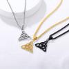 U7 Viking Celtic Kont Necklace Stainless Steel Irish Knot Pendant Necklace for Men Women(Black)