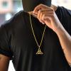 U7 Viking Celtic Kont Necklace Stainless Steel Irish Knot Pendant Necklace for Men Women(Gold)