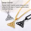 U7 Viking Celtic Kont Necklace Stainless Steel Irish Knot Pendant Necklace for Men Women(Stainless Steel)