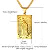 U7 Virgin Mary Necklace 18K Gold Plated Catholic Jewelry Dog Tag Pendant with 22 Inch Wheat Chain for Men Women