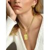 U7 Virgin Mary Necklace 18K Gold Plated Catholic Jewelry Dog Tag Pendant with 22 Inch Wheat Chain for Men Women