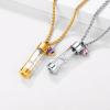 Urn Necklace for Ashes,Customized Stainless Steel or 18K Gold Plated Cremation Jewelry Memorial Keepsake Urn Lockets Pendant for Men Women -Waterproof & Gift Packed(Hourglass-gold(Text+Birthstone))