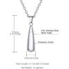 Urn Necklace for Ashes,Customized Stainless Steel or 18K Gold Plated Cremation Jewelry Memorial Keepsake Urn Lockets Pendant for Men Women -Waterproof & Gift Packed(Teardrop-stainless(blank))