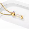 Urn Necklace for Ashes,Customized Stainless Steel or 18K Gold Plated Cremation Jewelry Memorial Keepsake Urn Lockets Pendant for Men Women -Waterproof & Gift Packed(Hourglass-gold(Text+Birthstone))