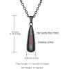 Urn Necklace for Ashes,Customized Stainless Steel or 18K Gold Plated Cremation Jewelry Memorial Keepsake Urn Lockets Pendant for Men Women -Waterproof & Gift Packed(Teardrop-black(custom Text))