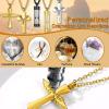 Urn Necklace for Ashes,Customized Stainless Steel or 18K Gold Plated Cremation Jewelry Memorial Keepsake Urn Lockets Pendant for Men Women -Waterproof & Gift Packed(Angel Wing-Gold(Text+Birthstone))