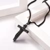 Urn Necklace for Ashes,Customized Stainless Steel or 18K Gold Plated Cremation Jewelry Memorial Keepsake Urn Lockets Pendant for Men Women -Waterproof & Gift Packed(Crucifix-black(custom Text))