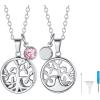 Urn Necklace for Ashes,Customized Stainless Steel or 18K Gold Plated Cremation Jewelry Memorial Keepsake Urn Lockets Pendant for Men Women -Waterproof & Gift Packed(Tree of life-Stainless(Text+Birthstone))