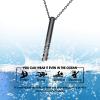 Urn Necklace for Ashes,Customized Stainless Steel or 18K Gold Plated Cremation Jewelry Memorial Keepsake Urn Lockets Pendant for Men Women -Waterproof & Gift Packed(Long Bar-Black(Text+Birthstone))