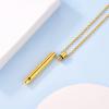 Urn Necklace for Ashes,Customized Stainless Steel or 18K Gold Plated Cremation Jewelry Memorial Keepsake Urn Lockets Pendant for Men Women -Waterproof & Gift Packed(Long Bar-Gold(Text+Birthstone))