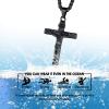 Urn Necklace for Ashes,Customized Stainless Steel or 18K Gold Plated Cremation Jewelry Memorial Keepsake Urn Lockets Pendant for Men Women -Waterproof & Gift Packed(Crucifix-black(custom Text))