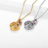 Urn Necklace for Ashes,Customized Stainless Steel or 18K Gold Plated Cremation Jewelry Memorial Keepsake Urn Lockets Pendant for Men Women -Waterproof & Gift Packed(Tree of life-Gold(Text+Birthstone))