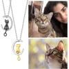 Urn Necklace for Ashes,Customized Stainless Steel or 18K Gold Plated Cremation Jewelry Memorial Keepsake Urn Lockets Pendant for Men Women -Waterproof & Gift Packed(Moon Cat-Black(Text+Birthstone))