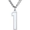 U7 0-99 Number Necklaces Stainless Steel Customizable Number Pendant Gold Plated Athletes Sports Necklace Jersey Number Chains Cuban Link Necklaces for Men Women(1-Stainless)