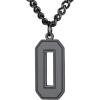 U7 0-99 Number Necklaces Stainless Steel Customizable Number Pendant Gold Plated Athletes Sports Necklace Jersey Number Chains Cuban Link Necklaces for Men Women(0-Stunning Black)