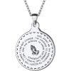 U7 925 Sterling Silver Coin Medal Praying Hands Necklace Chain 20″ Men Women Bible Verse Prayer Pendant Necklaces, Mother’s Day Gift