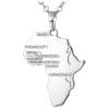 U7 Animals Necklace for Women Stainless Steel Pig/Dog/Elephant Pendant Necklace Lucky Jewelry(Africa Map-Steel)