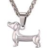imageU7 Animals Necklace for Women Stainless Steel PigDogElephant Pendant Necklace Lucky JewelryDogSteel