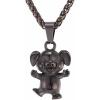U7 Animals Necklace for Women Stainless Steel Pig/Dog/Elephant Pendant Necklace Lucky Jewelry(Pig-Black)