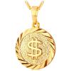 U7 Bitcoin Chain for Men, Stainless Steel 18K Gold Plated Cryptocurrency Pendant BTC/Dollar Sign Coin Medal Necklace(Dollar Sign-Gold)