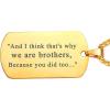 U7 Custom Photo Necklace for Men Women, Stainless Steel Black Gold Color Dog Tag – Personalized Text Engraved Memory Heart/Round Square Shaped Picture Pendant Necklaces Lover Gift Mothers Fathers Day(14.Dog Tag(gold)-custom text)