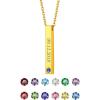 4-Sided Bar-Gold(Text+Birthstone)